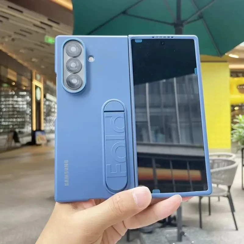 Original Samsung Galaxy Z Fold 7 5G Sensory Standing Phone Case Foldable Bracket Hard PC Cover ZFold7 Anti-fall Protective Shell