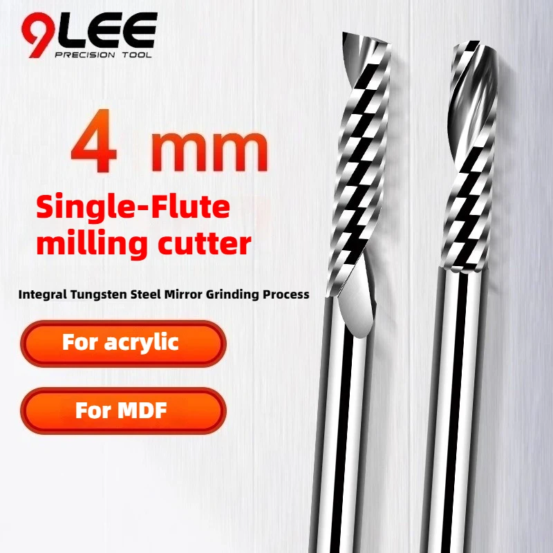 

1PC Milling Tools 4.0mm Single Flute Spiral 5A CNC Machine Router Bit for Acrylic PVC MDF Carbide Milling Cutter