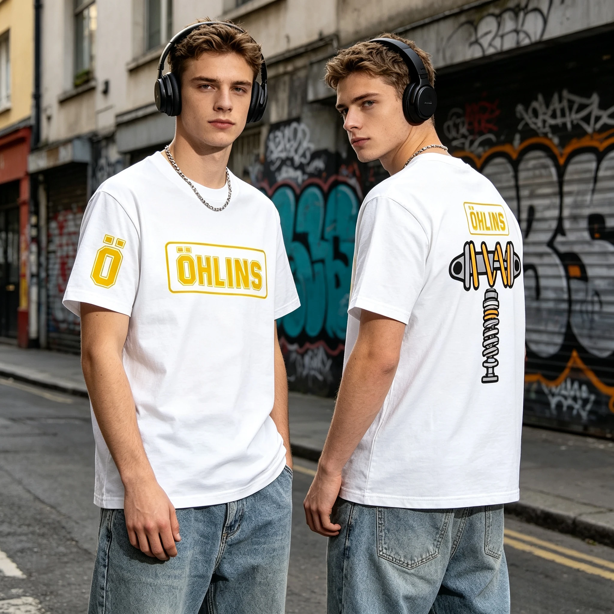2026 Summer Desktop_Amazing Tees Men Ohlins Shock Suspension Car Motorcycle Sport Racing T Shirt Oversized Men's Short Sleeve