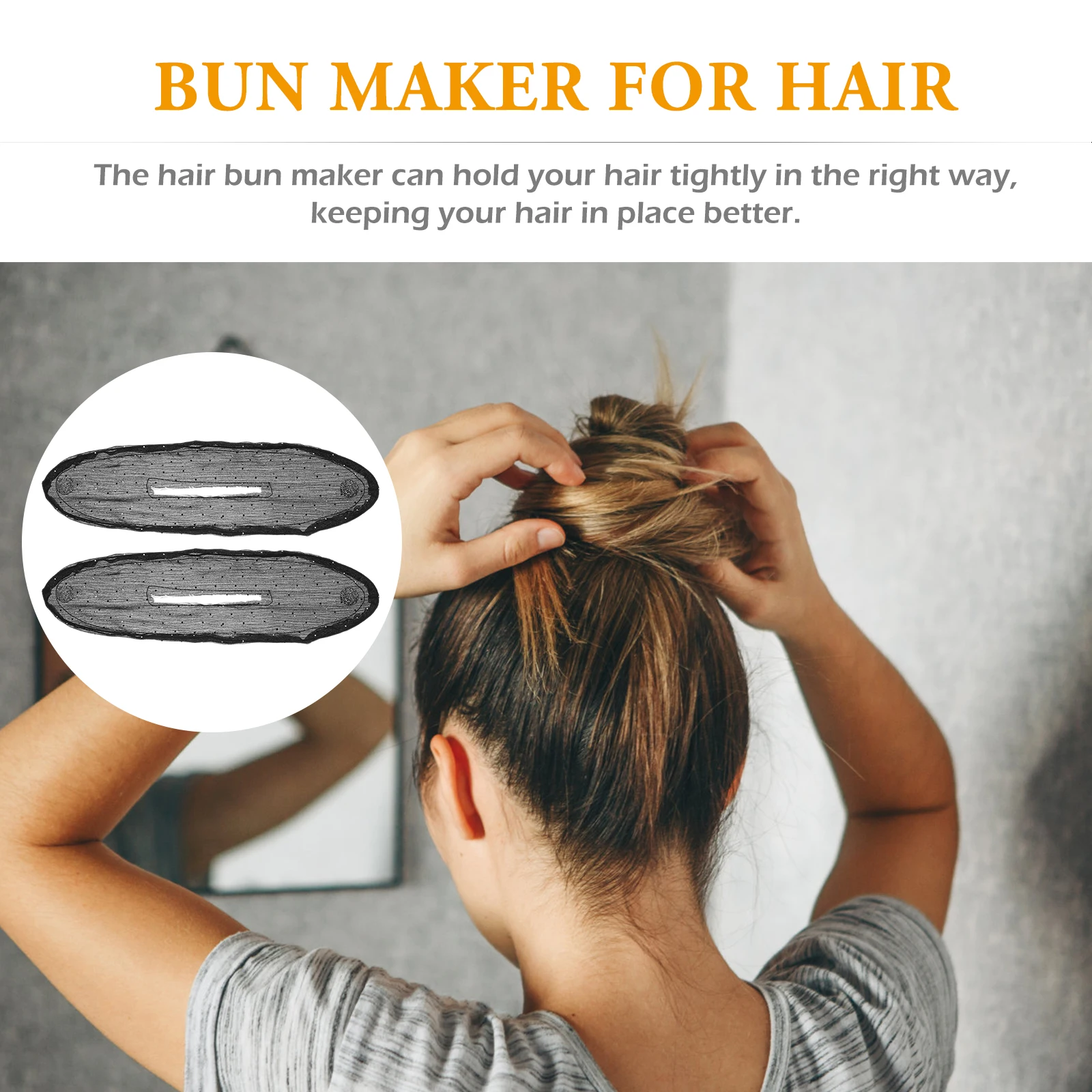 قطعتان من أدوات صانع كعكة الشعر الأنيقة للنساء، أداة تجعيد الشعر الكسولة، أوبدو أنيقة