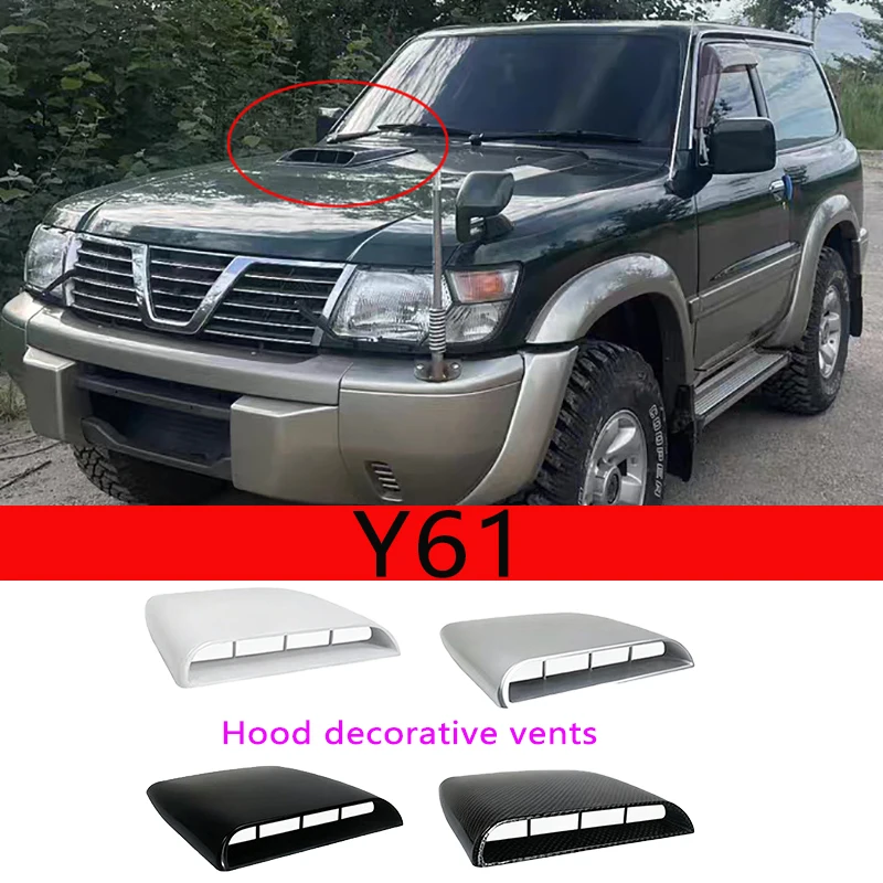 For Nissan Patrol Y61 Hood Vents 4 Colors Available Matches Body Color Patrol GU Hood Decorative Vents Car Trim