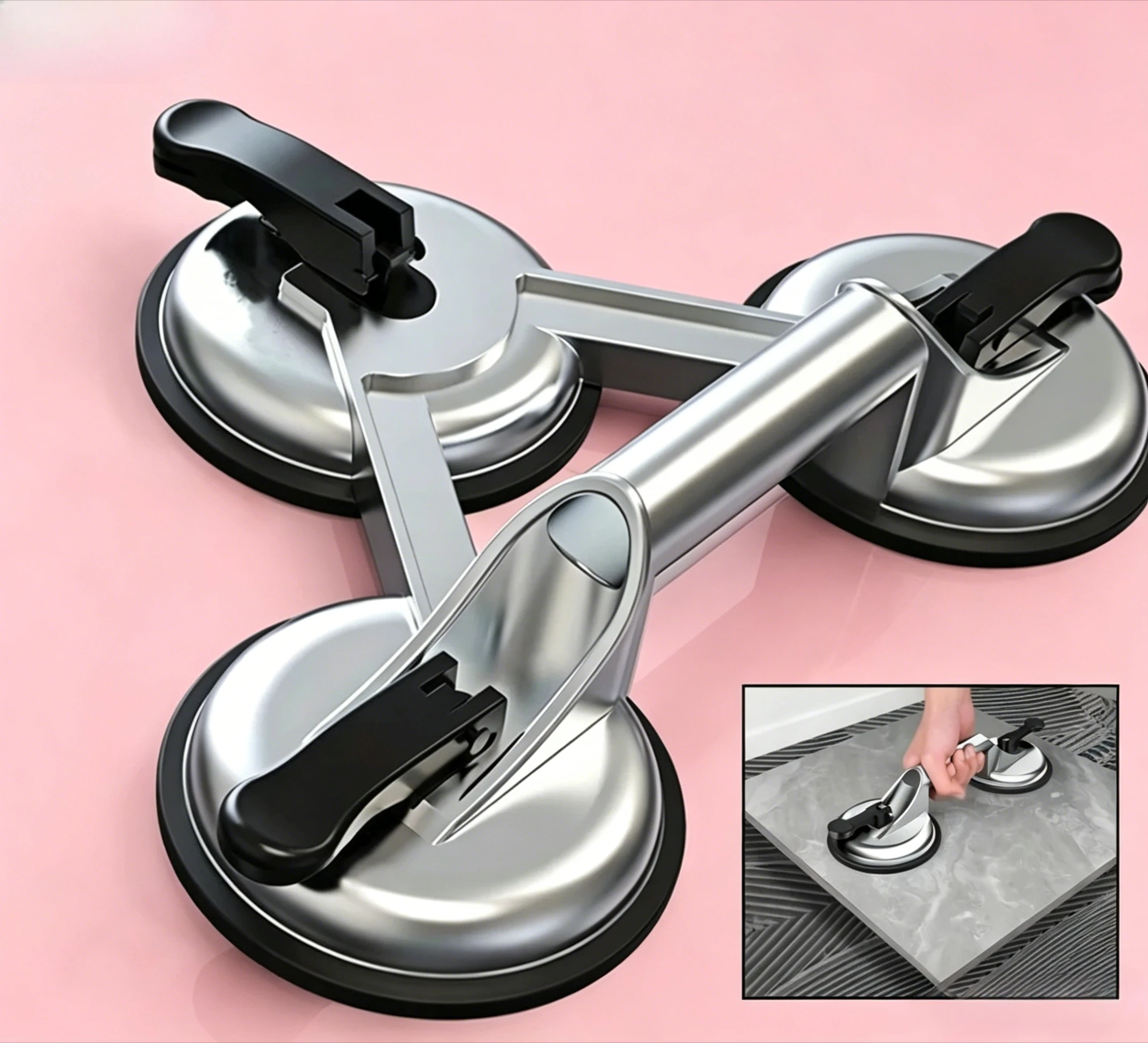 

Professional Glass Vacuum Suction Cup Heavy Duty Aluminum Alloy Lifter for Car Windshield Glass Handling Tool