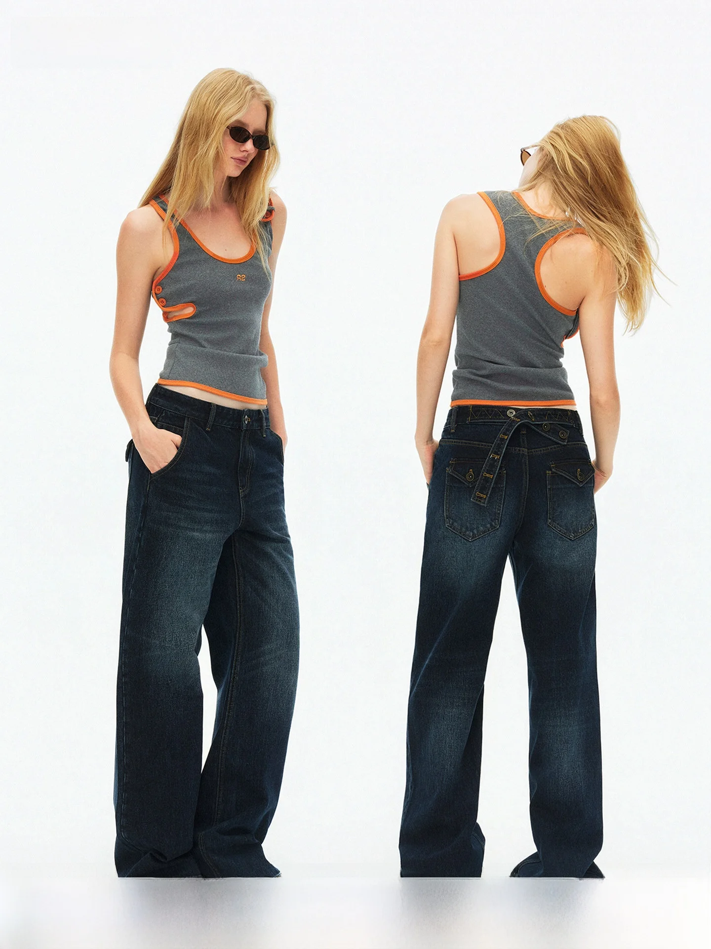 

Асимметричный женский топ с U-образным вырезом, цветными блоками, на бретелях, с зауженной талией, летний, новый дизайн, универсальный, на пуговицах, из хлопка и нейлона