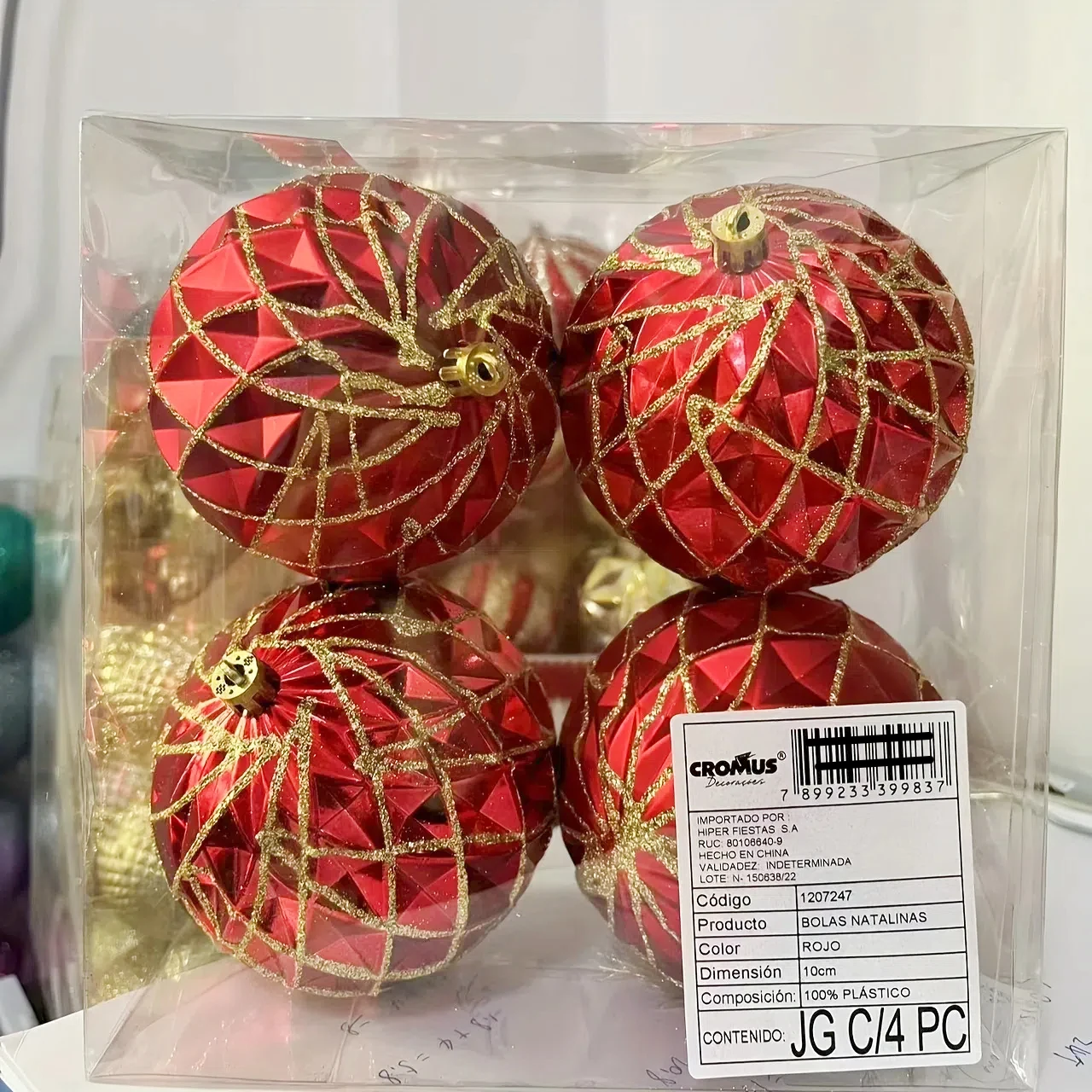 

4PCS Christmas Balls Red Christmas Tree Ornaments Ball Christmas decorations 2024 Pendants Home Party Decor