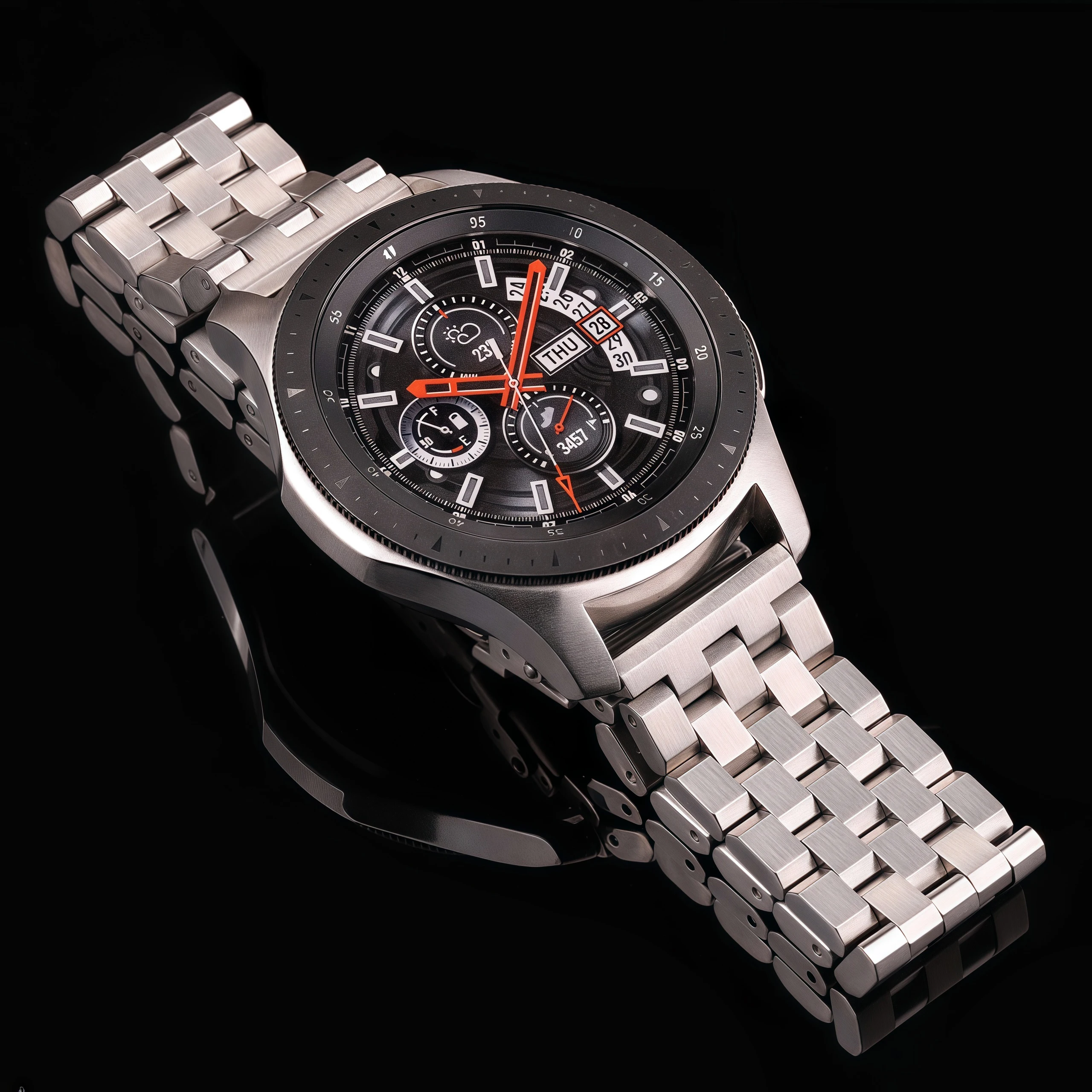 ユニセックスステンレススチールウォッチストラップ,18mm,20mm,22mm,24mm,シルバー,金属製,レディースアクセサリー