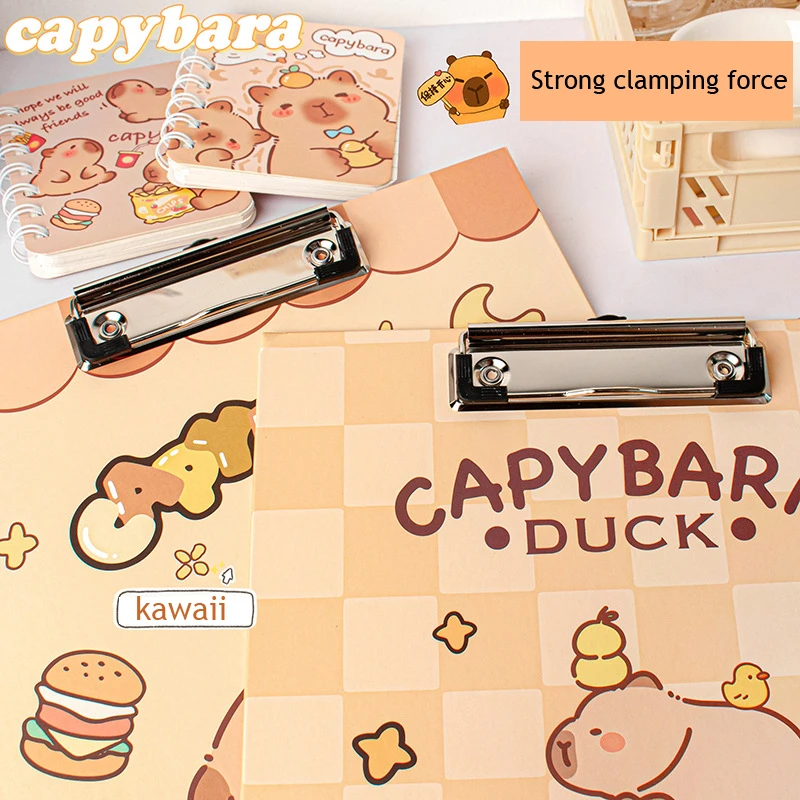 Imagem -03 - Impermeável Escrita Splint Pasta Capivara Bonito a4 Suporte de Papel Clip Board Prancheta Papelaria Estética Material de Escritório