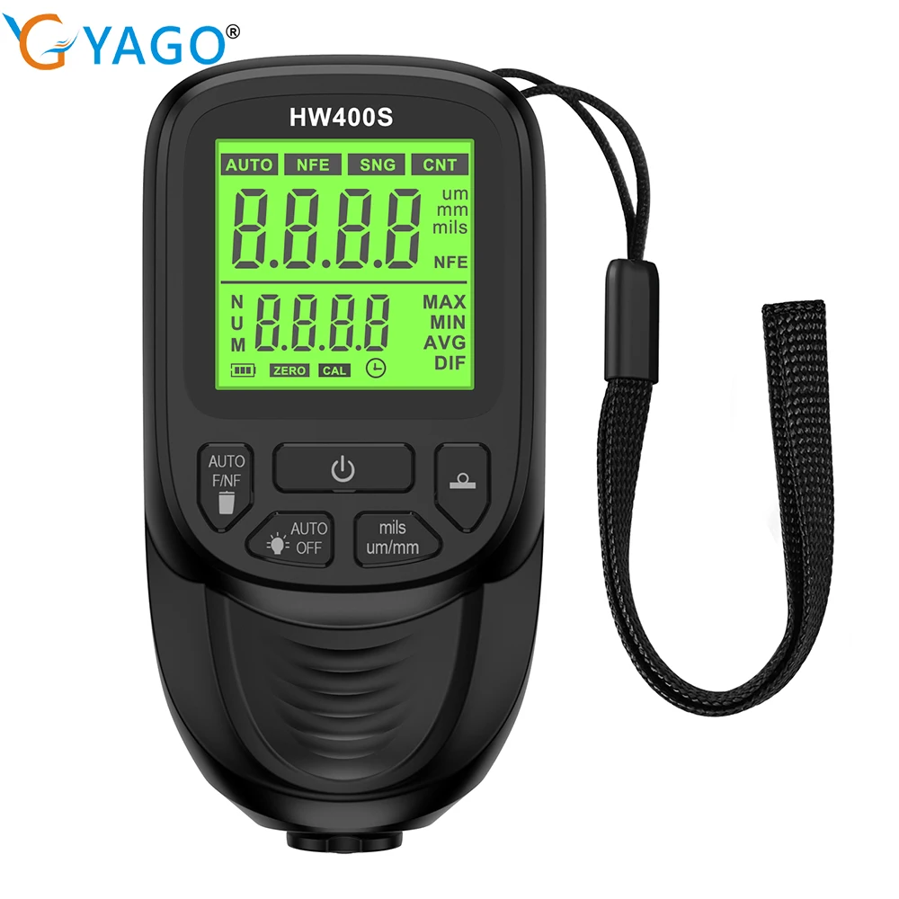 

HW400 Car Coating Thickness Gauge 0.1micron/0-2000um Car Paint Film Thickness Tester Measuring Tool Coating Meter