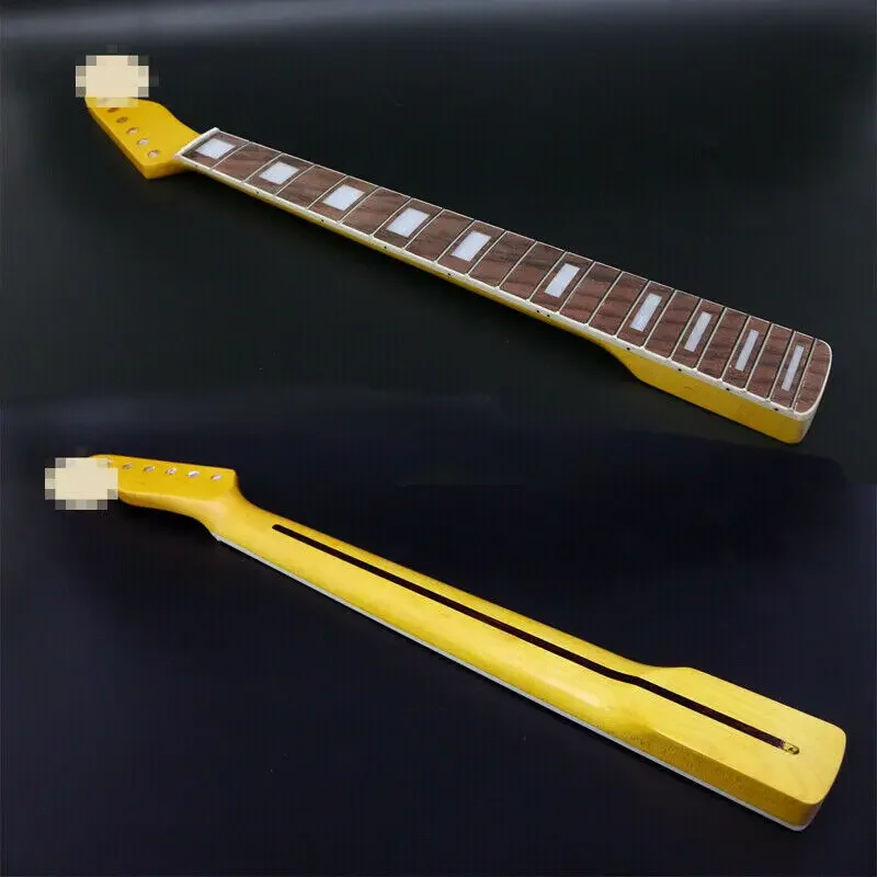 

0024# 25.5" yellow Electric guitar neck flame maple made Bolt on maple made rosewo fingerboard fine quality 21 fret