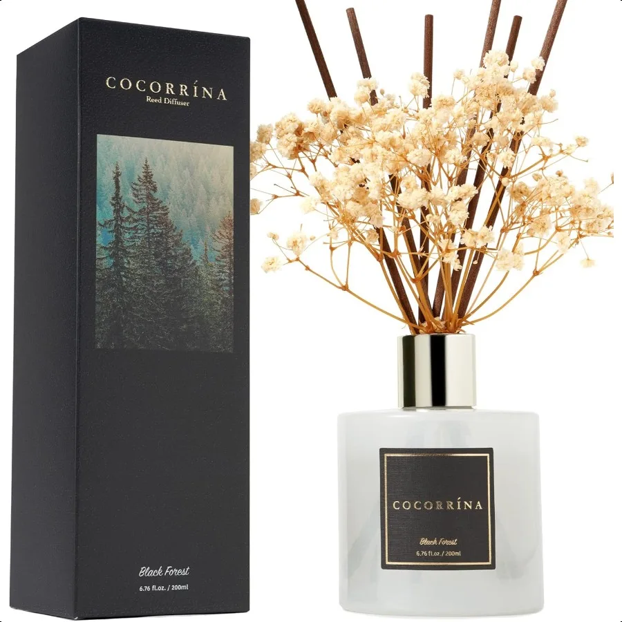 

Reed Diffuser Sets 6.7 oz. Black Forest Diffuser with Sticks Home Fragrance Reed Diffuser for Bathroom Shelf Decor