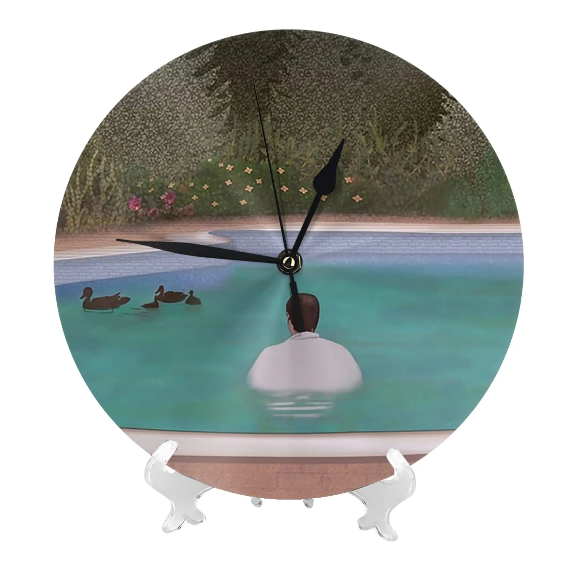 Him, with those ducks.. Wall Clock Room Decoration Silent Round Clock for Bedroom Living Kitchen Home