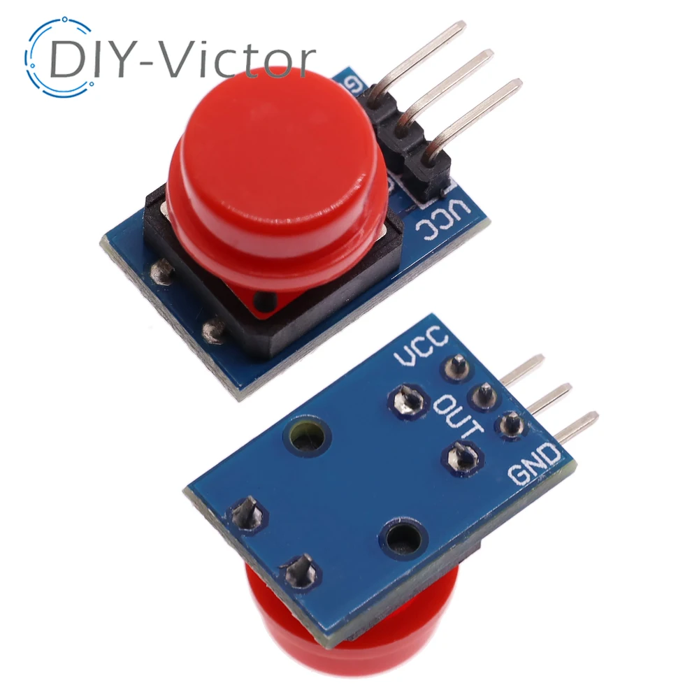 5/10PCS 12X12MM Big Key Micro Module Big Button Module Light Touch Switch Module with hat High level output For Arduino DIY Kit