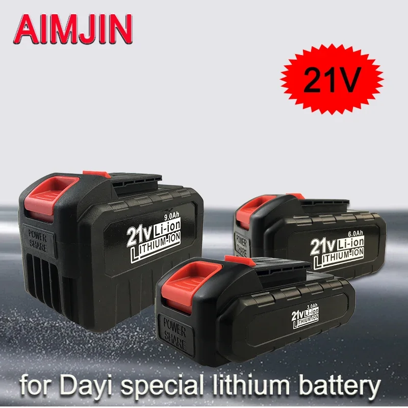 21V 3000/6000/9000mAh Rechargeable Power Tool Lithium Battery ,Suitable for Dayi Cordless Electric Wrench Car Impact Wrench