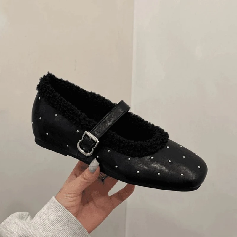 

Fur Women's Loafers Shoes Flats Fashion Casual Cotton Shoes for Woman Snow Boots 2026 New Comfort Warm Brand Mujer De Zapatos