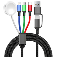 120cm 4-in-1 Watch Phone Cable - Type-C/Micro USB/L-Type,for iPhone/Android/iWatch 9/8/7/6 Ultra/SE 5/4, Multi-Charging