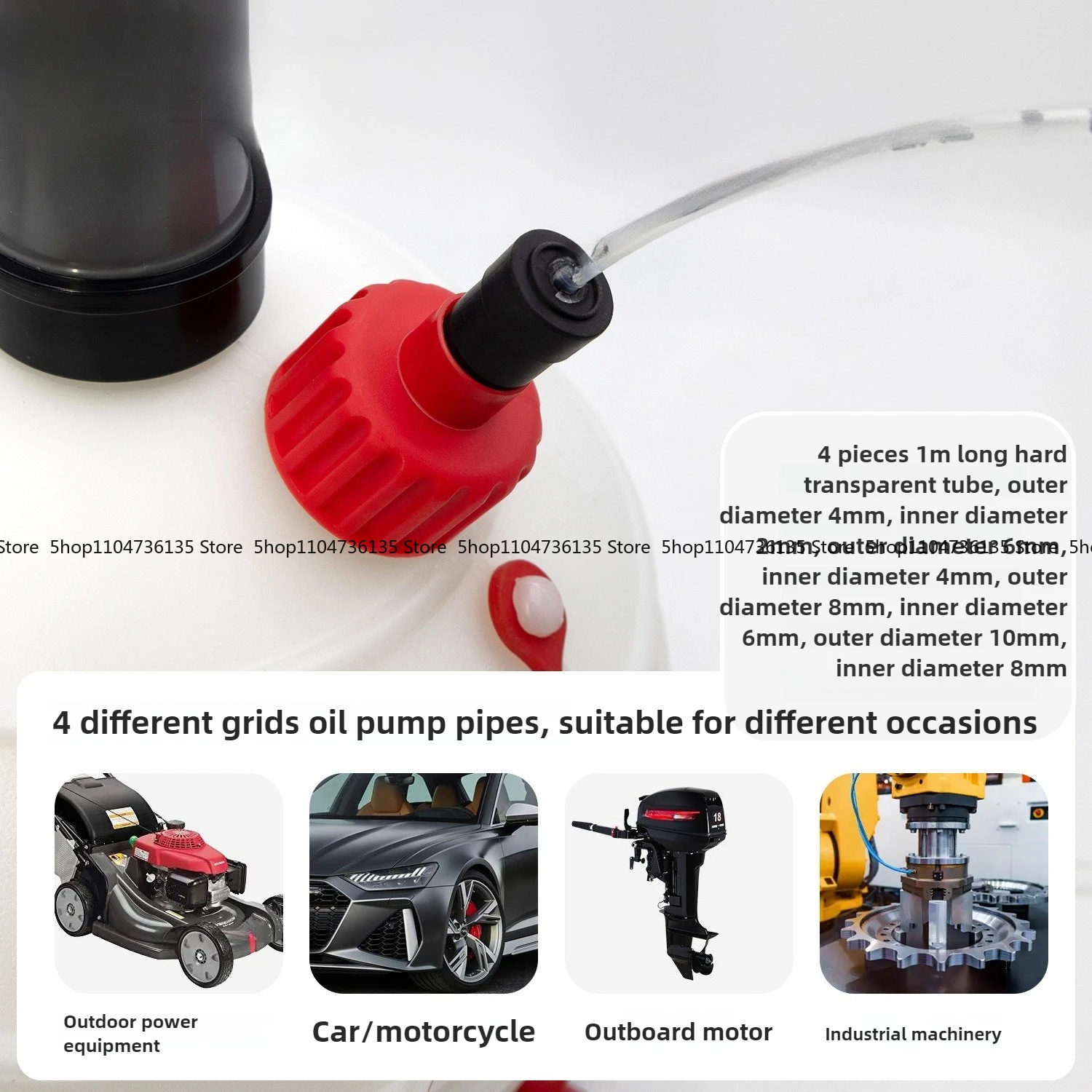 6 Liters Manual Oil Pump, Outboard Machine, Yacht Plastic Self-priming Oil Can, Car and Motorcycle Tools