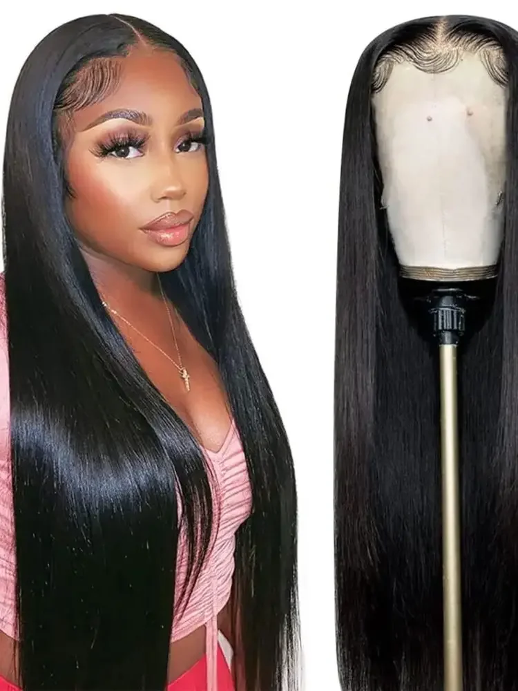 

13x6 Straight Lace Front Wigs Human Hair 200 Density Lace Frontal Wig for Women 40 inch Pre Plucked Straight Wigs Cheap on Sale