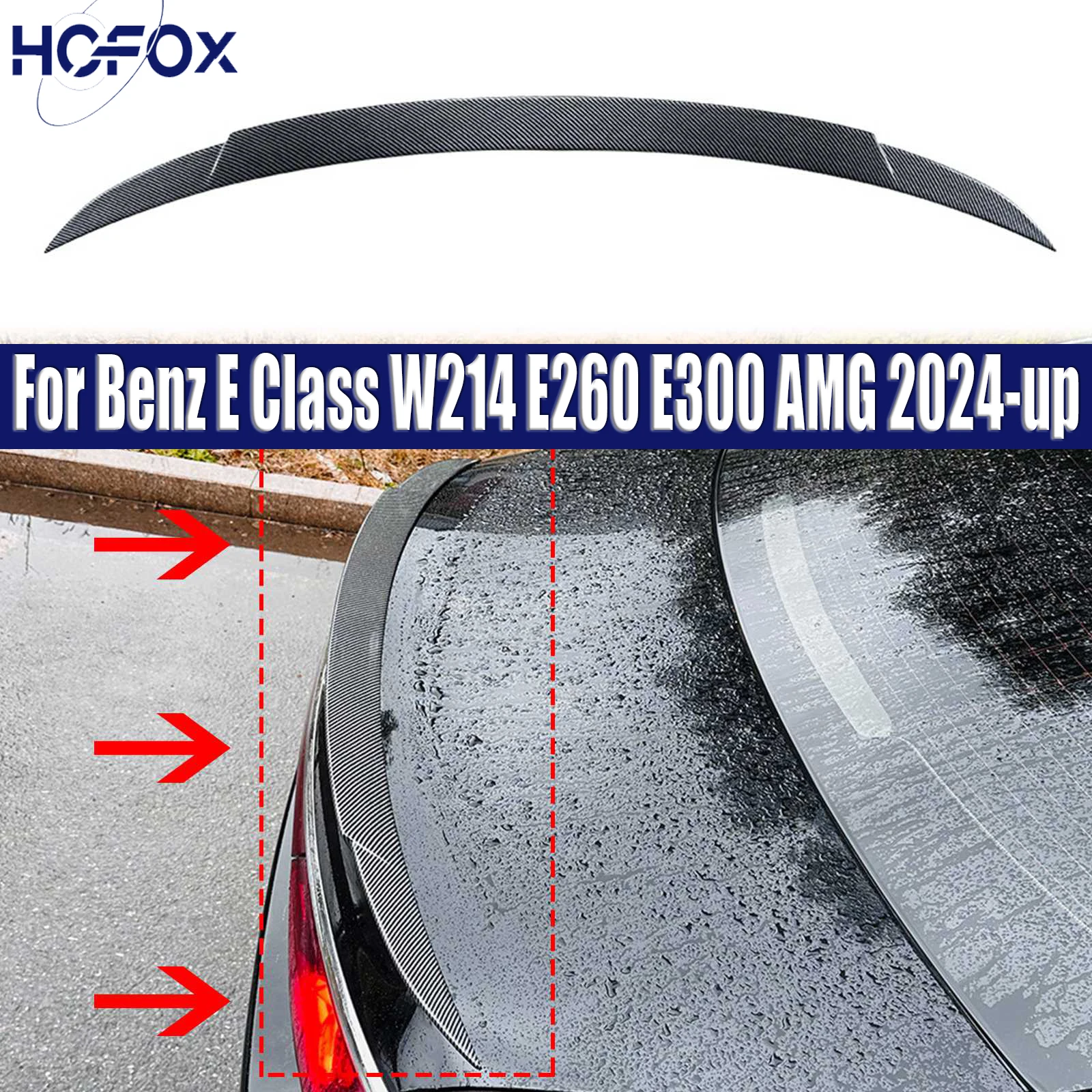 

Car Rear Trunk Spoiler Wings Rear Spoiler Wing Lip For Mercedes Benz E Class W214 E260 E300 AMG 2024-2025