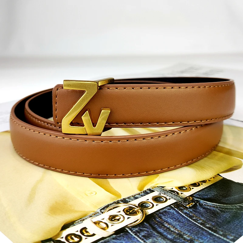 

ZV French minimalist women's leather belt waist belt, light luxury, high-end