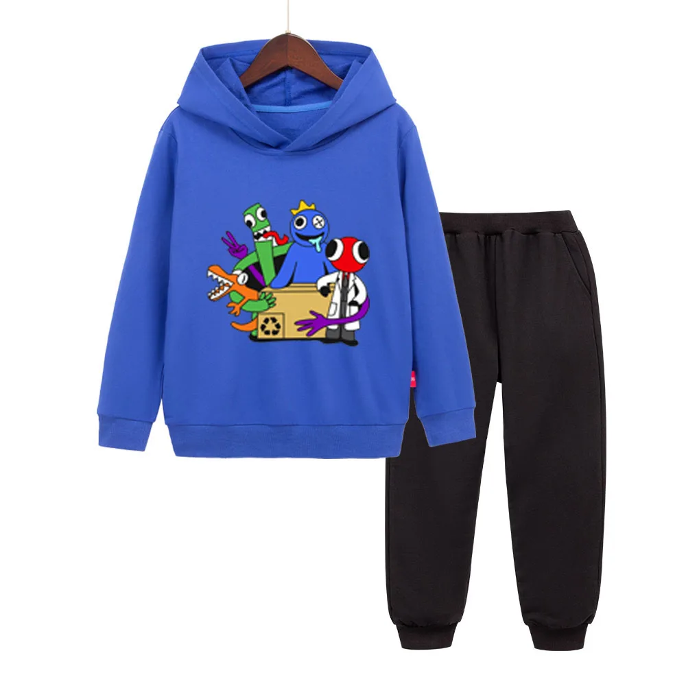 

Rainbow Friends Print Children Thin Hooded Pullover | Cartoon Print Boys Girls Top | Soft Cotton Children's Activewear
