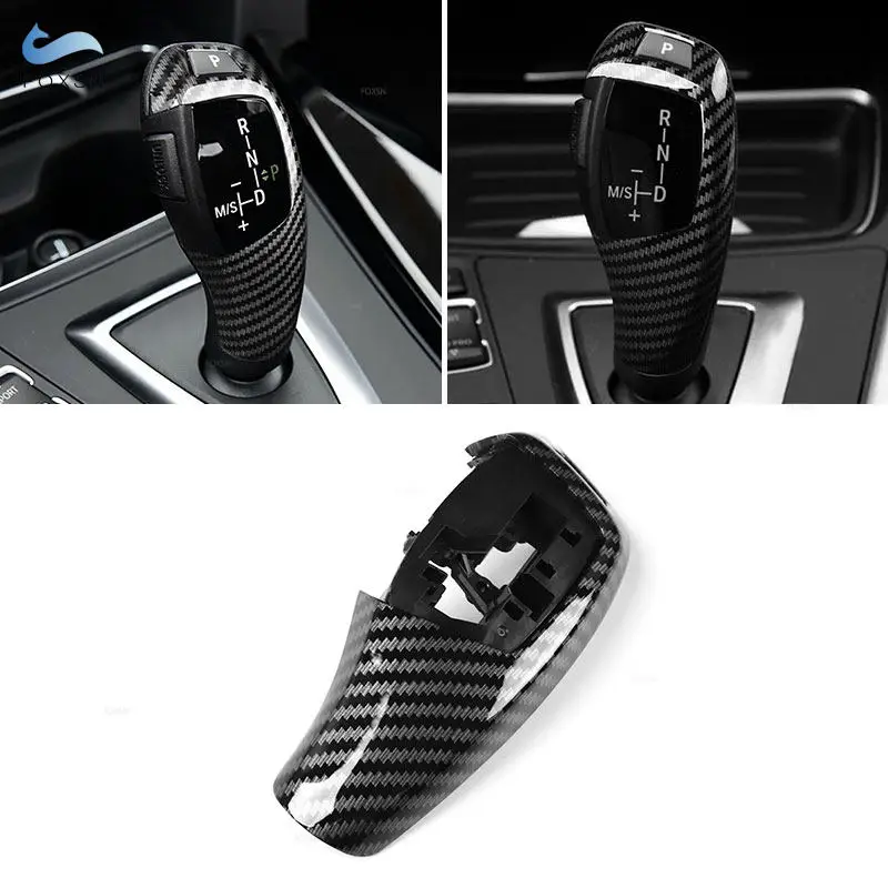 ABS Carbon Fiber Car Center Gear Shift Head Cover Replacement For BMW F20 F21 F22 F23 F30 F31 F32 F36 F10 F18 F12 F13 X3 X4 F15