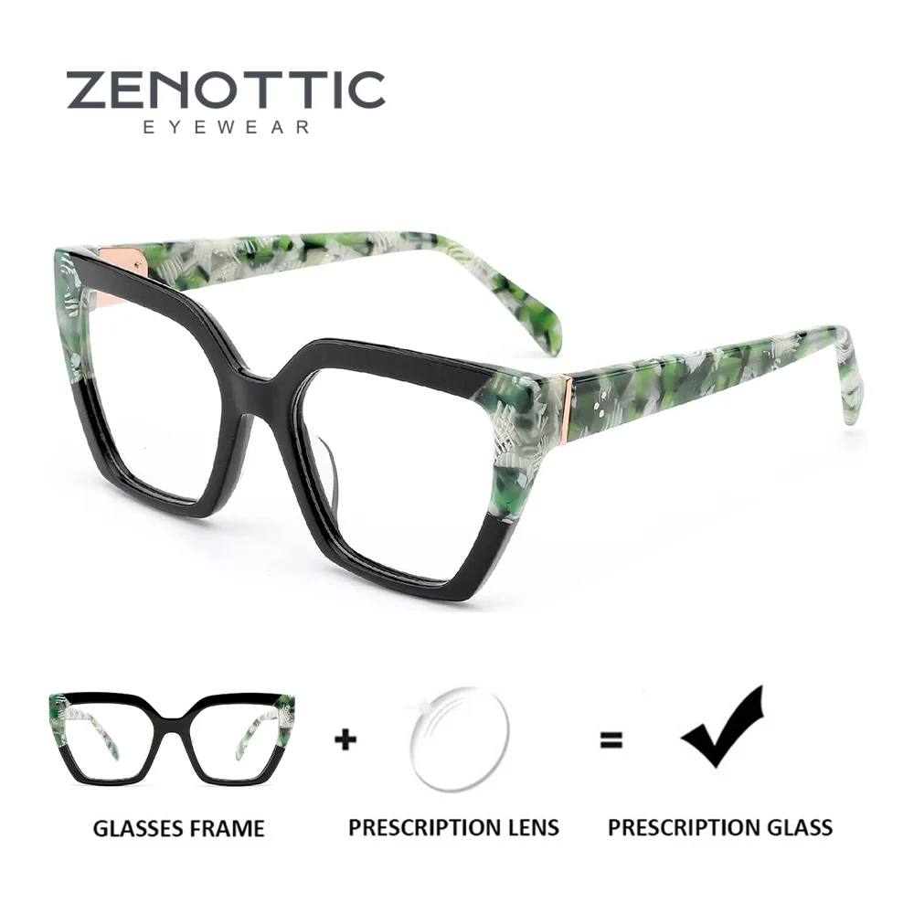 

ZENOTTIC стильные ацетатные очки по рецепту для женщин, фотохромные оптические очки с бабочками, прогрессивные очки