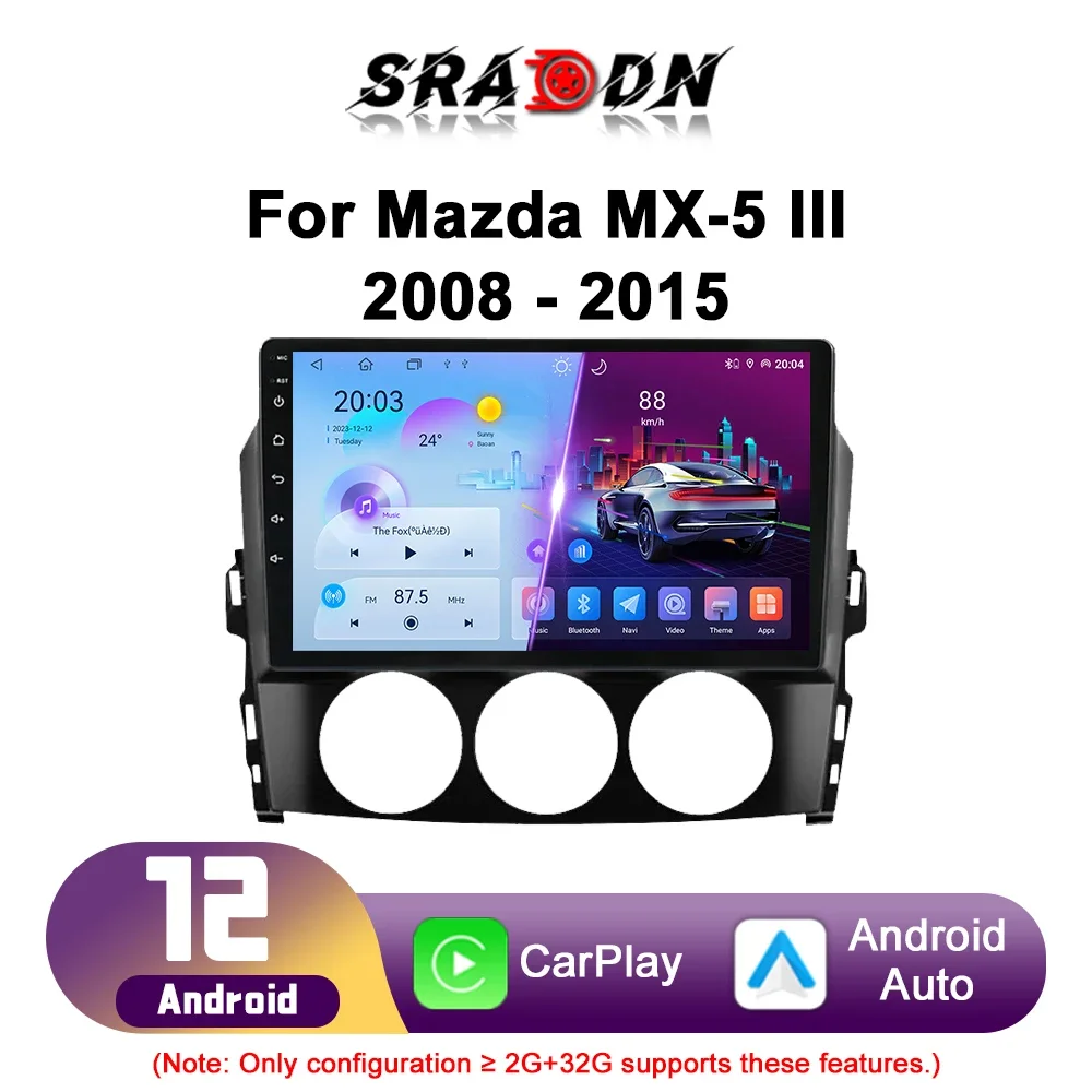 

For Mazda MX-5 MX5 3 NC 2008-2015 Android Car Radio Automotive Multimedia Player GPS Navigation Carplay Touch Screen Auto Stereo