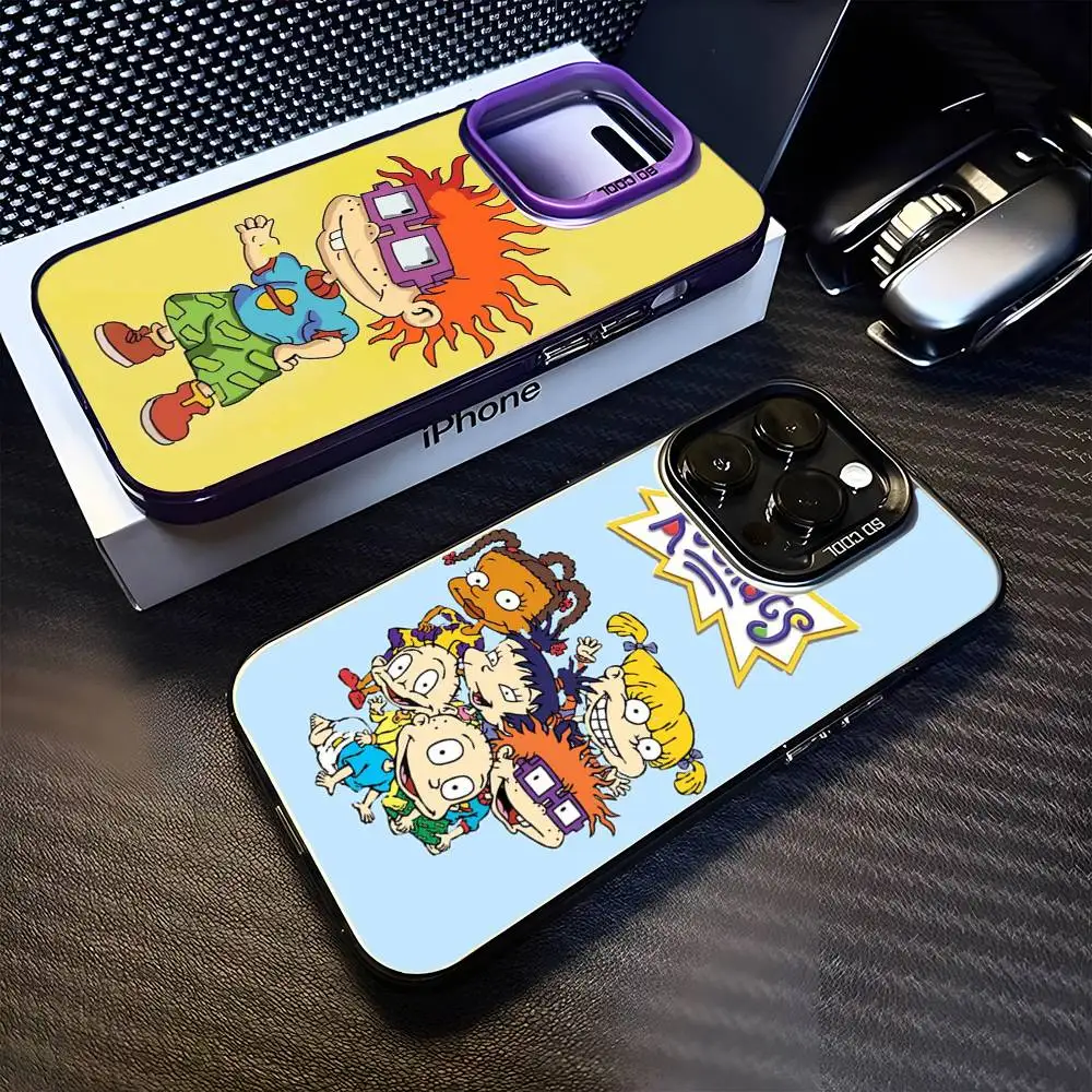 

Cartoon R-Rugrat Phone Case For iPhone 16,15,14,13,12,11,Mini,Pro,MAX Black Matte Shockproof Cover