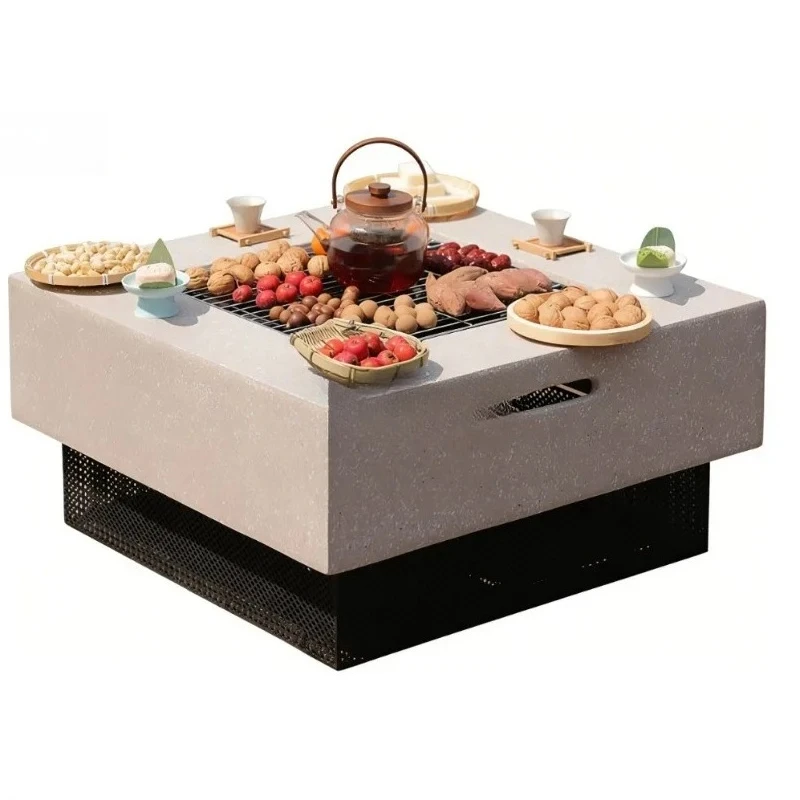 

Simple Square Charcoal Stove - Multifunctional Portable Lightweight For Tea Making BBQ Heating Indoor Outdoor Courtyard Home