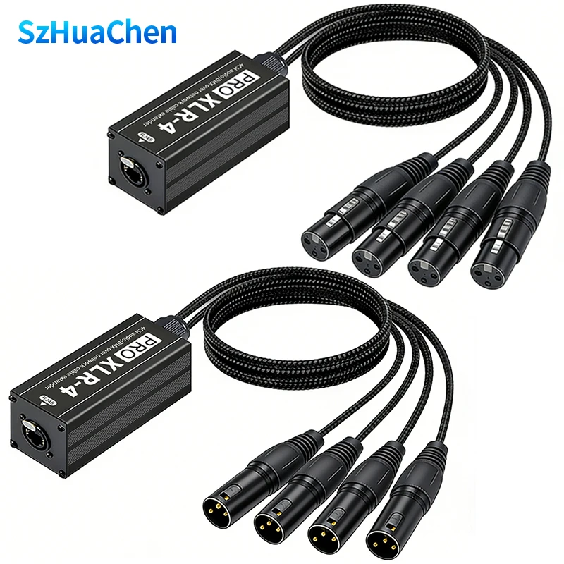 

Кабель-удлинитель PRO XLR-4 4XLR Female RJ45 (4-канальный аудио-DMX) для живой звукозаписи, студийного оборудования и сценического освещения