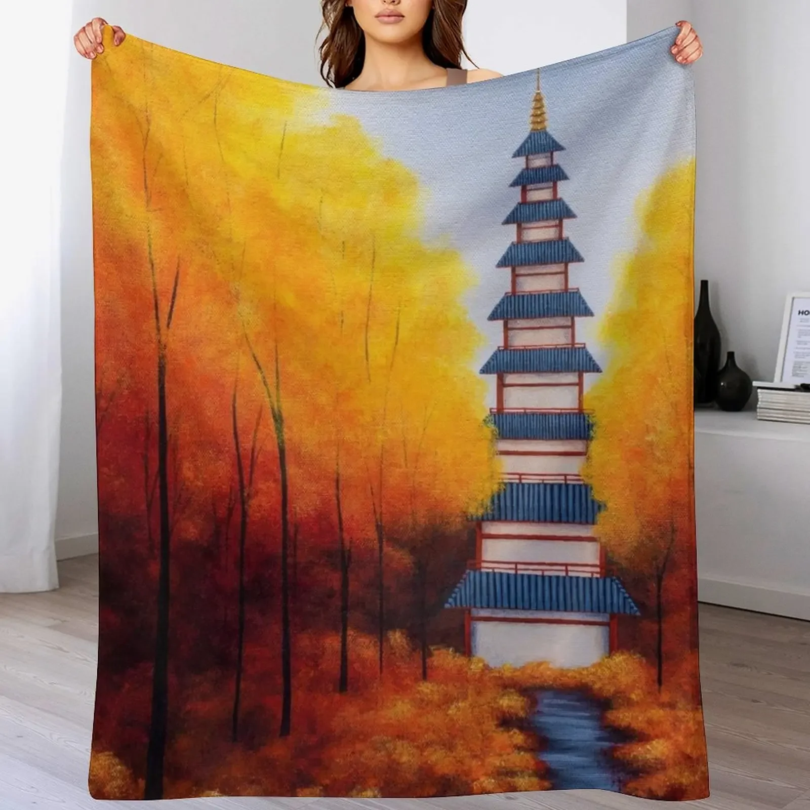 Bellchime Trail Throw Blanket Cozy Light Blanket for Travel Camping Picnic