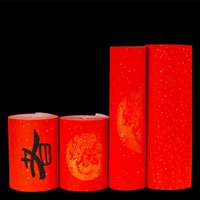 Spring Festival Couplet Red Paper Decoupage Chinese Red Rice Paper Half-Ripe Xuan Paper Home Decoration Rijstpapier Papel China