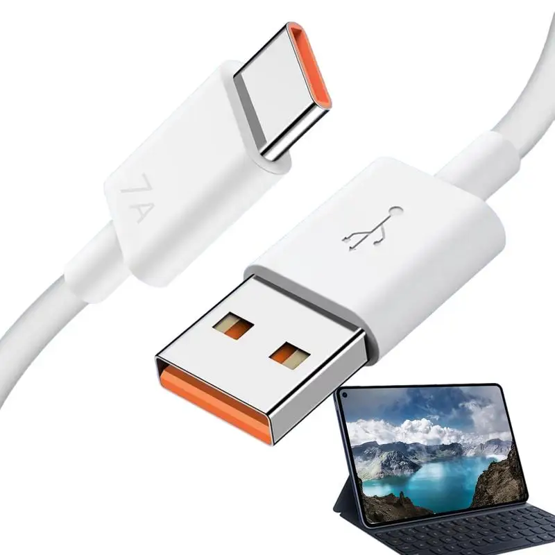 Cavo di ricarica USB 7A 1m cavo di ricarica Mobile cavo USB morbido cavo di ricarica per telefono di tipo C pieghevole da 100W dati USB di ricarica rapida