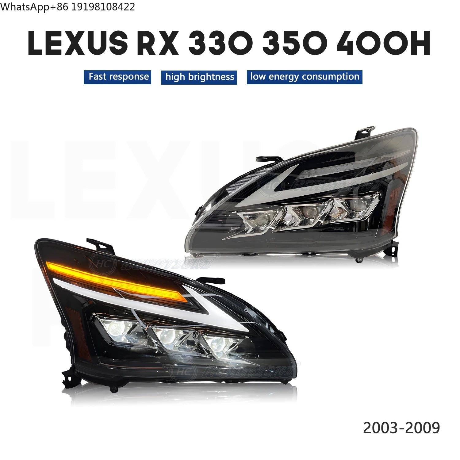 Hcmotionz For 2003-2008 Lexus RX 330 2004 Accessories 350 450h Headlight Assembly Upgrade LED Headlight Body Kit