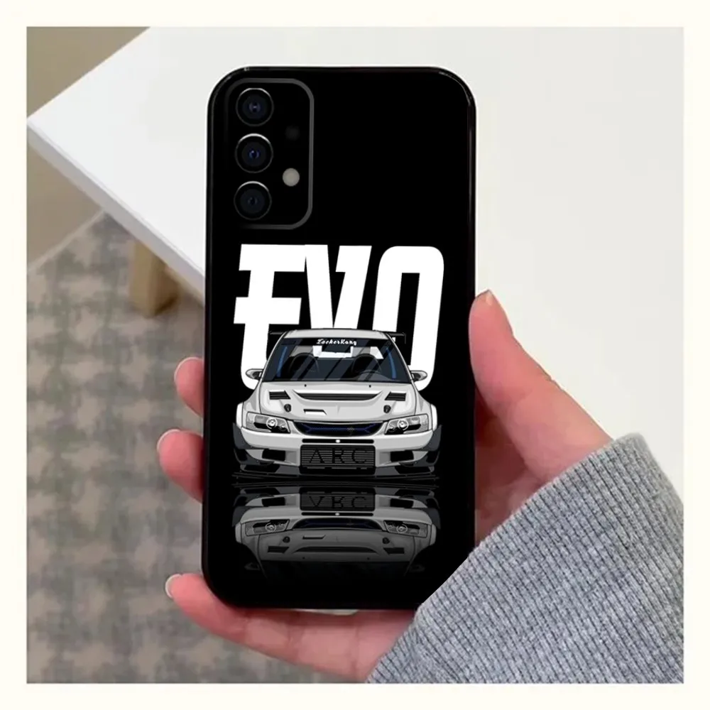 J-JDM Car E-Evo Phone Case For Samsung Galaxy A13,A21s,A22,A31,A32,A52,A53,A71,A80,A91 Soft Black Cover