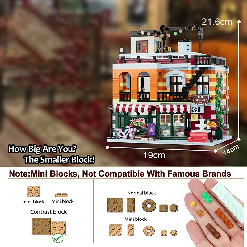 Central Perk Cafe House Modular Buidling Block MOC Friendship Home Gathering Assembly Architecture Sets For Adults Holiday Gifts