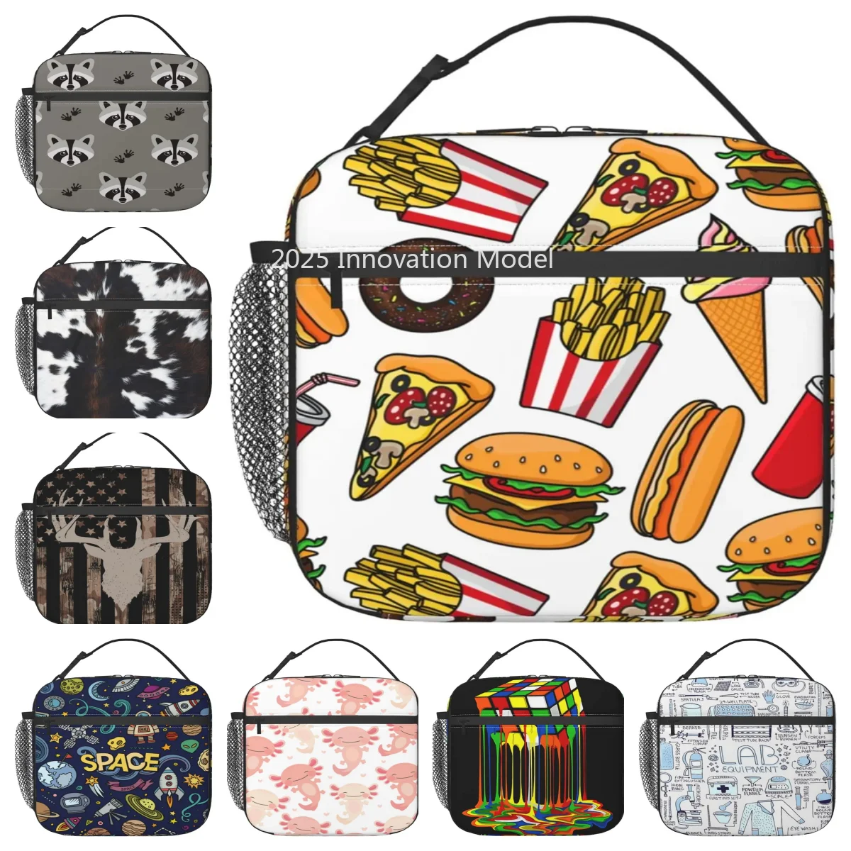 

Funny Raccoon Lunch Box Insulated Soft Bag Reusable Cooler Bag for Women Men Work Picnic Hiking