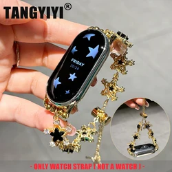 Luxury Star Rhinestone Diamond Strap For Xiaomi Mi Band 10 9 8 7 Pro Miband 6 5 4 3 Wrist Telescopic Bracelet Replace Watchband