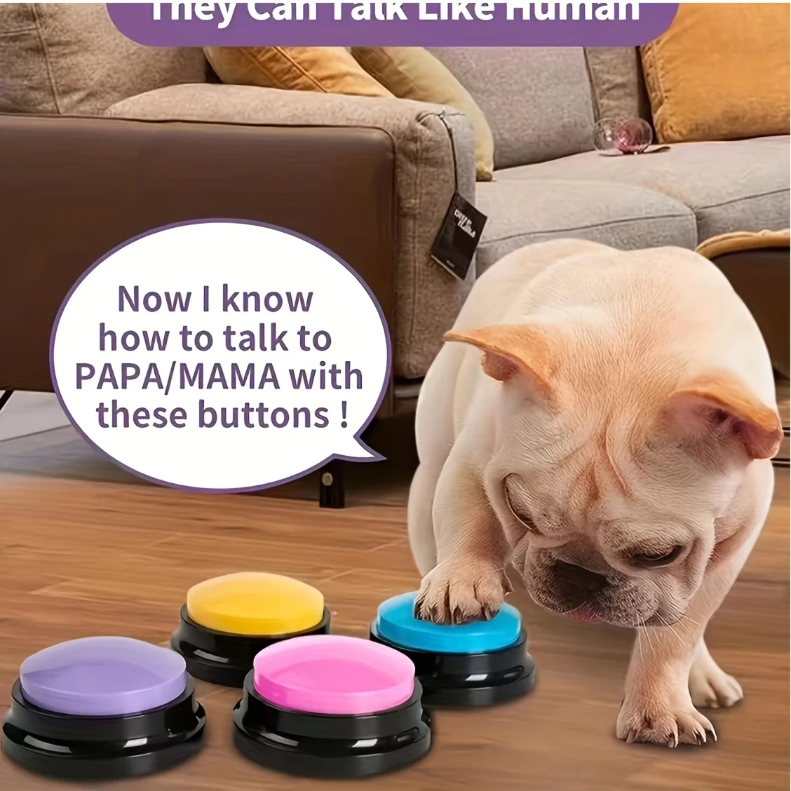 4pcs/set Pet Communication Button, Voice Recording Button, Dog Voice Button Dog Talking Button