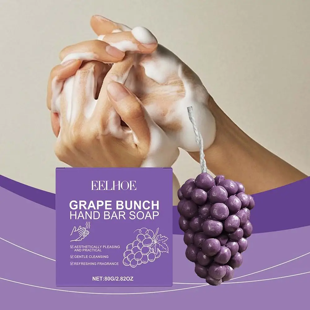 

Handmade Grape Bundle Shaped Soap Decorative Simulation Fruit Grape Moisturizing Oil Cleaner Hand Foam Fresh Soap Aroma Soa O5M9
