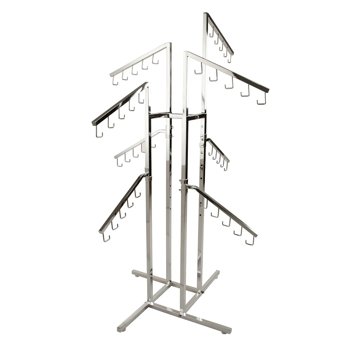 Commercial Purse Display Rack with 8 Adjustable Slant Arms, Heavy Duty Chrome Handbag Storage Stand for Retail Store, Customized