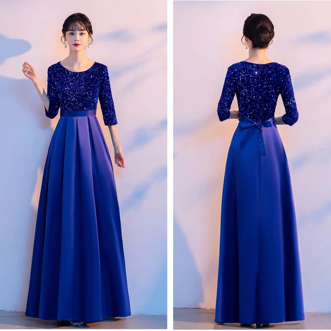 XXBY-0702#Female New Long Skirt Choral Performance Dress Female Host Competition Recitation Evening Dress Party prom Dresses