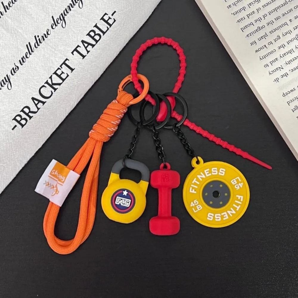 

Detachable Barbell Plates Keychain Water Cups Dopamine Simulation Dumbbells Keyring Creative Kettlebell Fitness Series Pendant