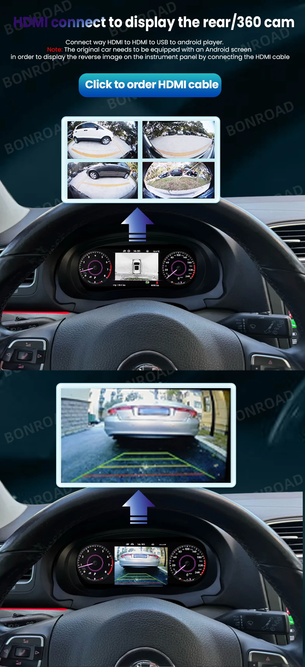 Digitales Armaturenbrett-Cluster, kabellos, CarPlay, Android Auto für ​ ​ Volkswagen VW Passat B6 B8 B7 CC Magotan Instrument Panel Cockpit – Detail 5