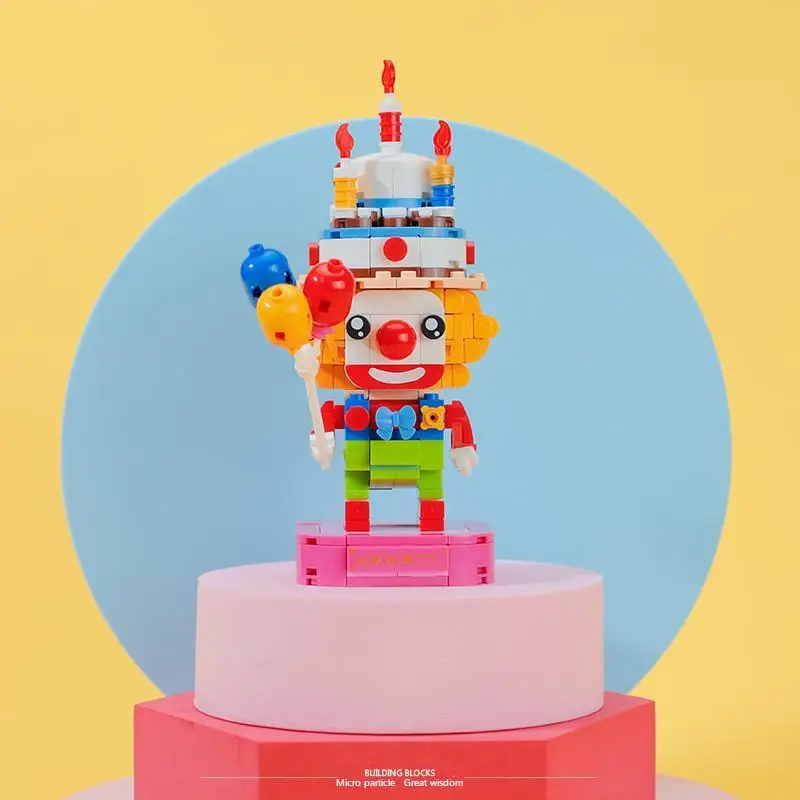 Circus Clown Building Blocks Classic Amusement Park Character Assembly Model Bricks Destop Decoration Kids Toys Birthday Gifts