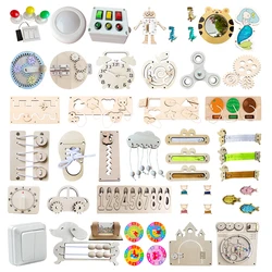 Yürümeye başlayan Meşgul Kurulu Montessori DIY Ahşap Oyuncaklar Bebek için Meşgul Kurulu Aksesuarları ışık anahtarı çocuklar için Educational Öğrenme Oyunları