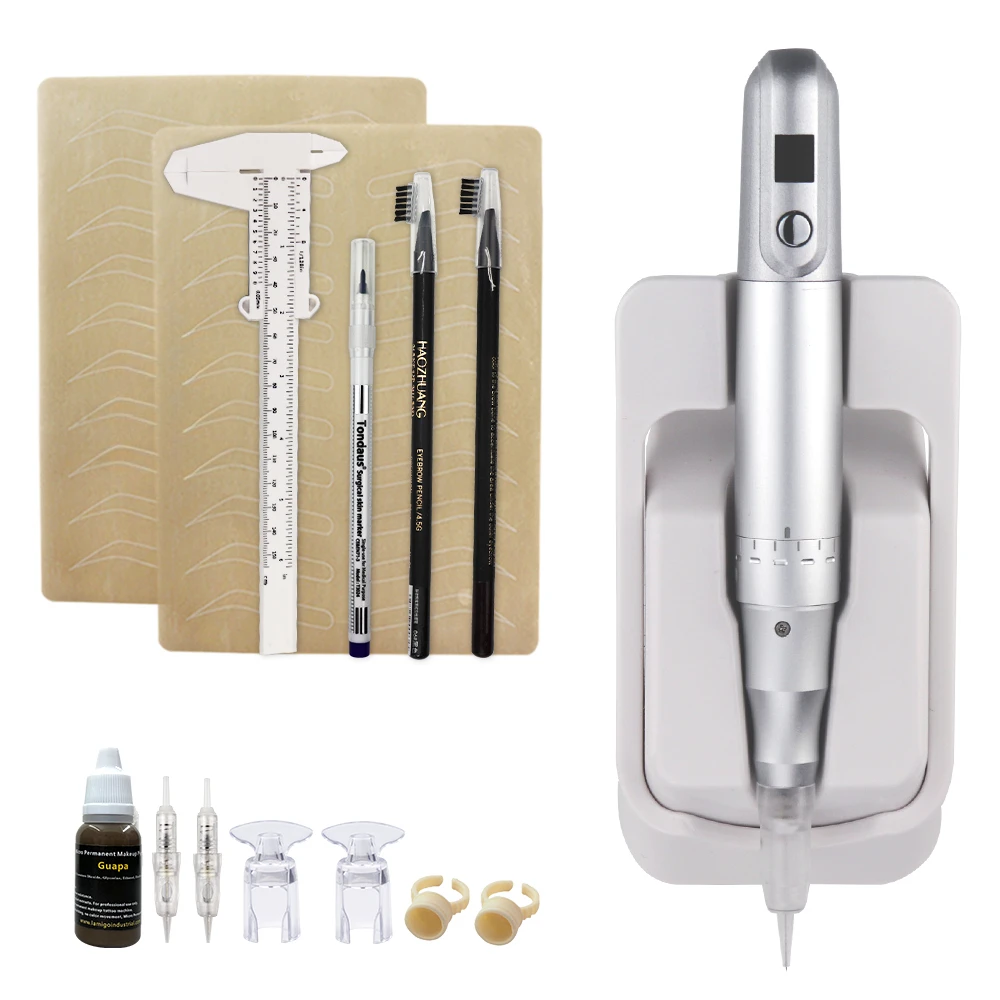 Hot Sell Free Shipping 7 Levels Speed Permanent Makeup Machine Kit With Tattoo Ink