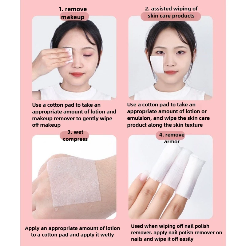 1000 szt. Jednorazowe płatki kosmetyczne do demakijażu, miękkie waciki do usuwania makijażu, papierowe płatki do oczyszczania twarzy, płatki kosmetyczne z pudełkiem