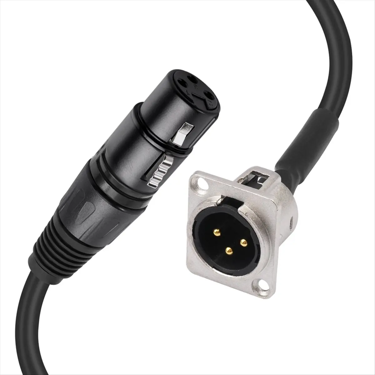 2 Pack XLR Pass Through Cable,Stage Box 3 Pin D-Type XLR Female to Male for Patch Panel, Floor Box