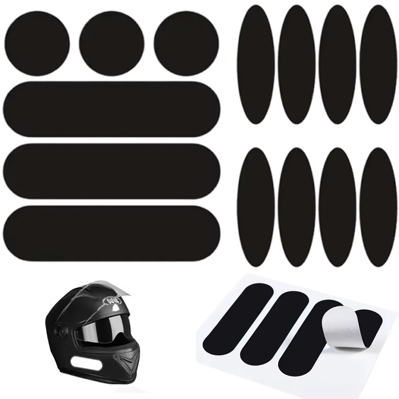 

Motorcycle Helmet Black Reflective Sticker Safety Reflective Tape Round and Oval Wheel Arch Scratch Sticker Motorcycle Parts