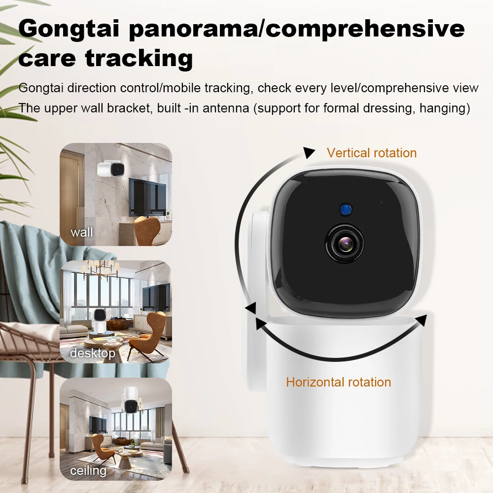 Telecamera IP 5G WiFi Baby Monitor 1080P Mini Indoor CCTV Security 2K 4MP AI Tracking Audio Video telecamera di sorveglianza Dual-band Ante
